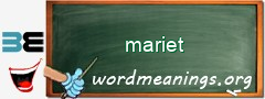 WordMeaning blackboard for mariet